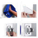 Adhesive broom holder installation instructions.