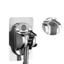 Chrome shower head holder with adhesive mount.