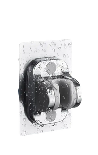 Chrome shower head holder.