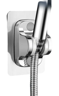 Chrome shower head holder.