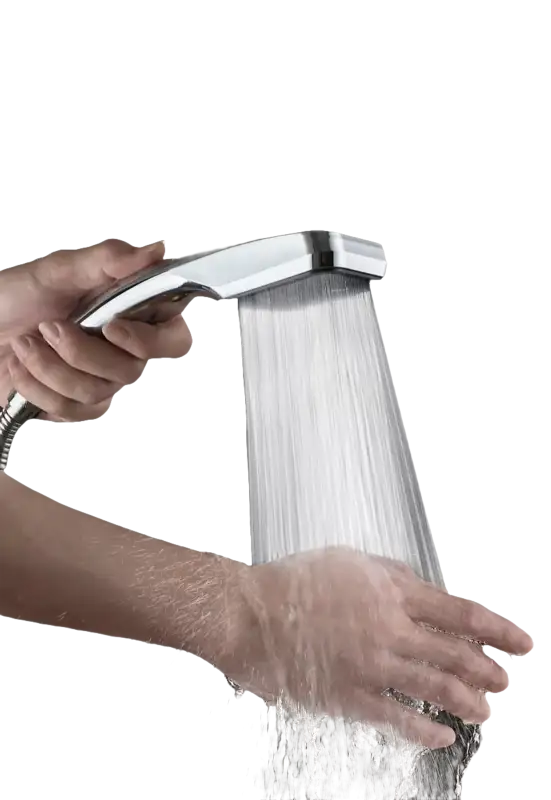 High-pressure shower head.