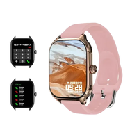 Smartwatch with pink band.