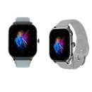 Two smartwatches with dimensions.