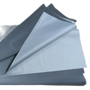 Folded gray plastic sheets.