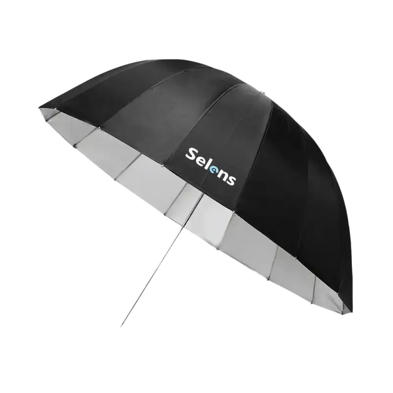 Black and silver photography umbrella.