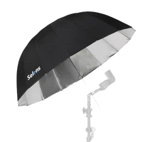 Black and silver photography umbrella.