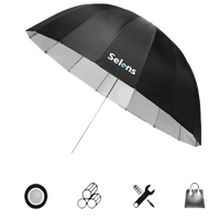 Black and silver photography umbrella.