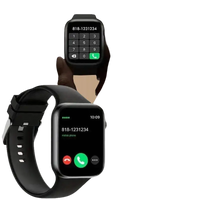 Black smartwatch with calling capabilities.