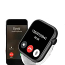 Black smartwatch with incoming call.