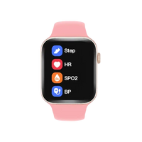 Pink smartwatch with health tracking features.