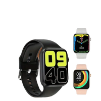 Smartwatches with different colored bands.