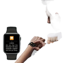 Smartwatches displaying messages.