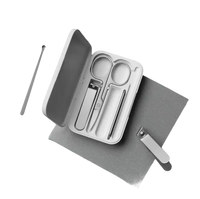 Manicure set in a white case.