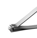 Silver-toned nail clippers.