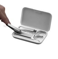 Open manicure set with tools.