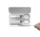 Open white manicure set.