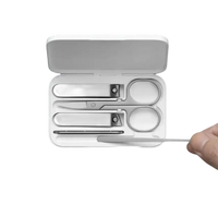 Open white manicure set.