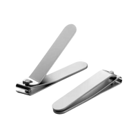 Two silver nail clippers.