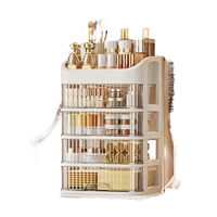 White five-layer cosmetic organizer.