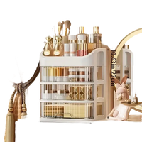 White four-layer cosmetic organizer.