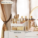 White two-layer cosmetic organizer.