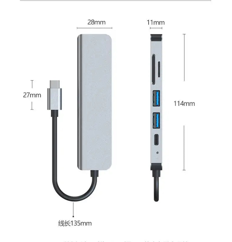 Your Silver USB-C Hub with External Power Supply