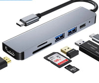 UltraDock 6-in-1 4K HD USB Hub for Notebooks - Silver