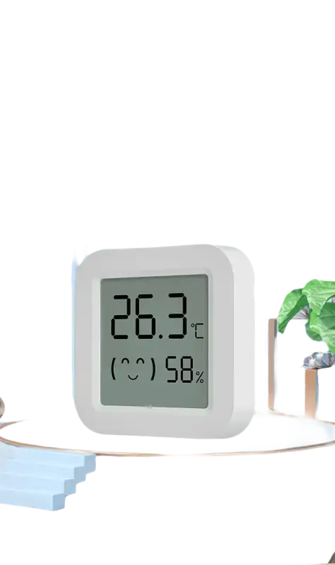 White Tuya temperature humidity sensor mini LCD display for accurate climate readings