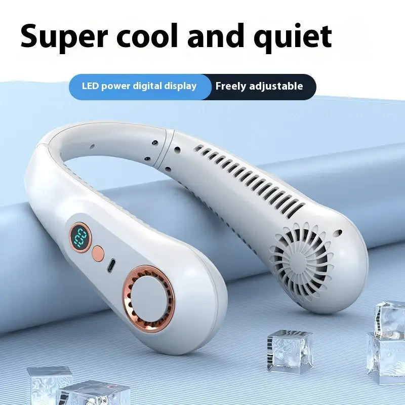 Bracket Fan Small Portable Bladeless Cooling Silent Electric Fan - Dual Battery White