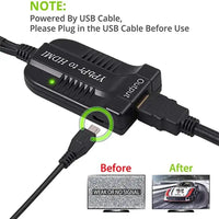 YPbPr to HDMI converter with USB power.