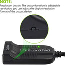 YPbPr to HDMI converter with resolution button.