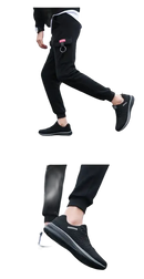 Black athletic shoes.