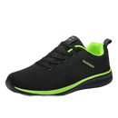 Black and green running shoe.