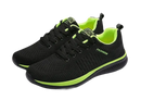 Black and green running shoes.