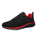 Black and red running shoe.