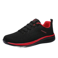 Black and red running shoe.