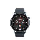 Space gray smartwatch with carbon fiber face.