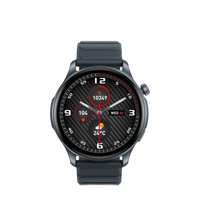 Space gray smartwatch with carbon fiber face.