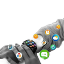 Smartwatch with app icons.