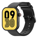 Black smartwatch with yellow display.